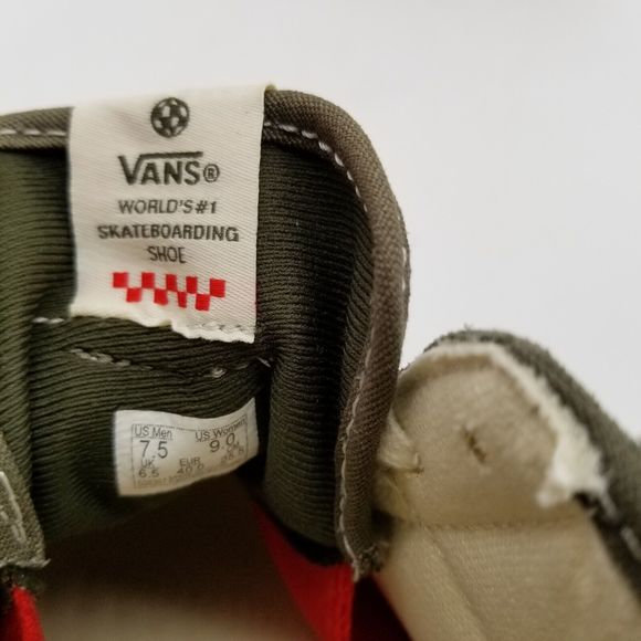 vans lizzie high top olive green vans shoes, lightly used - Picture 7 of 8